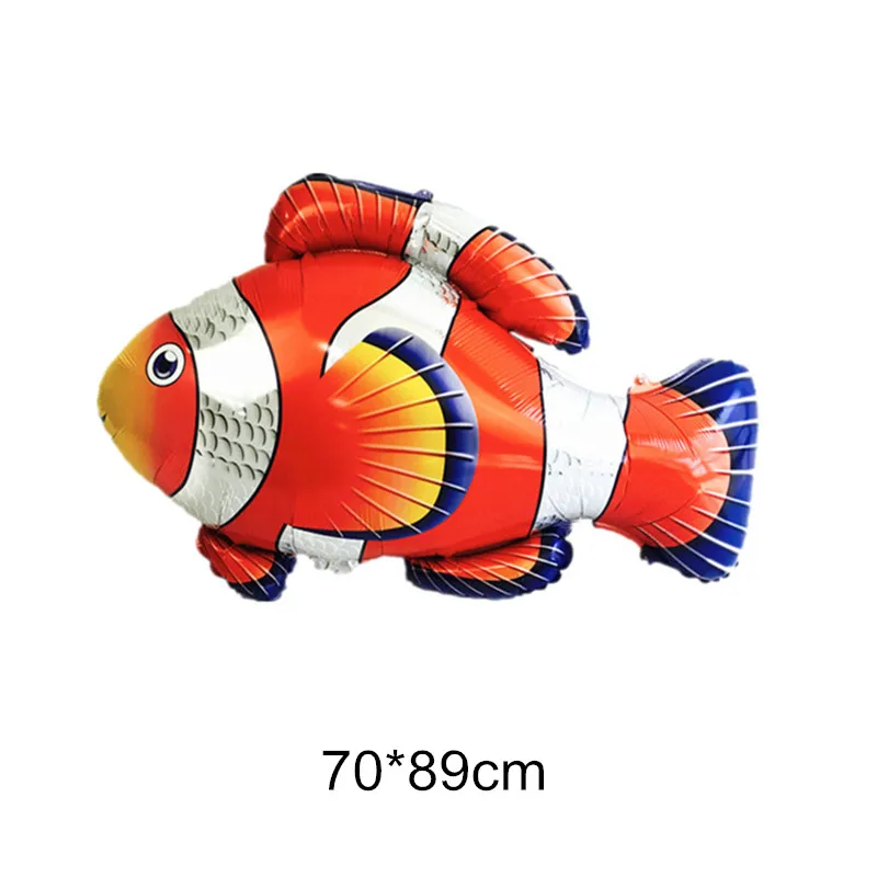 orange fish Мультяшный воздушный шар из фольги в виде животного, панды, лисы, слона, бабочки, динозавра, гелиевые шары для детей, украшения для дня рождения, подарок - Цвет: orange fish