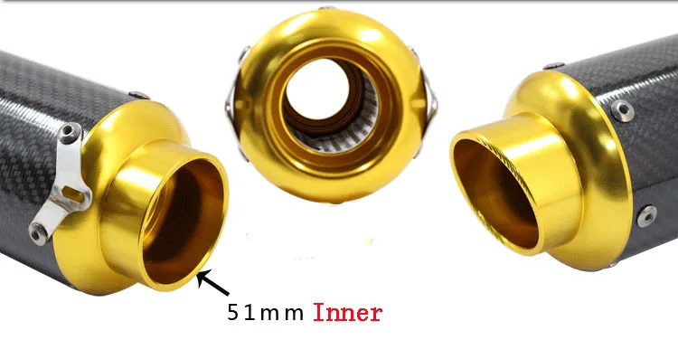 Универсальный 51 мм мотоциклетный глушитель из настоящего углеродного волокна Moto