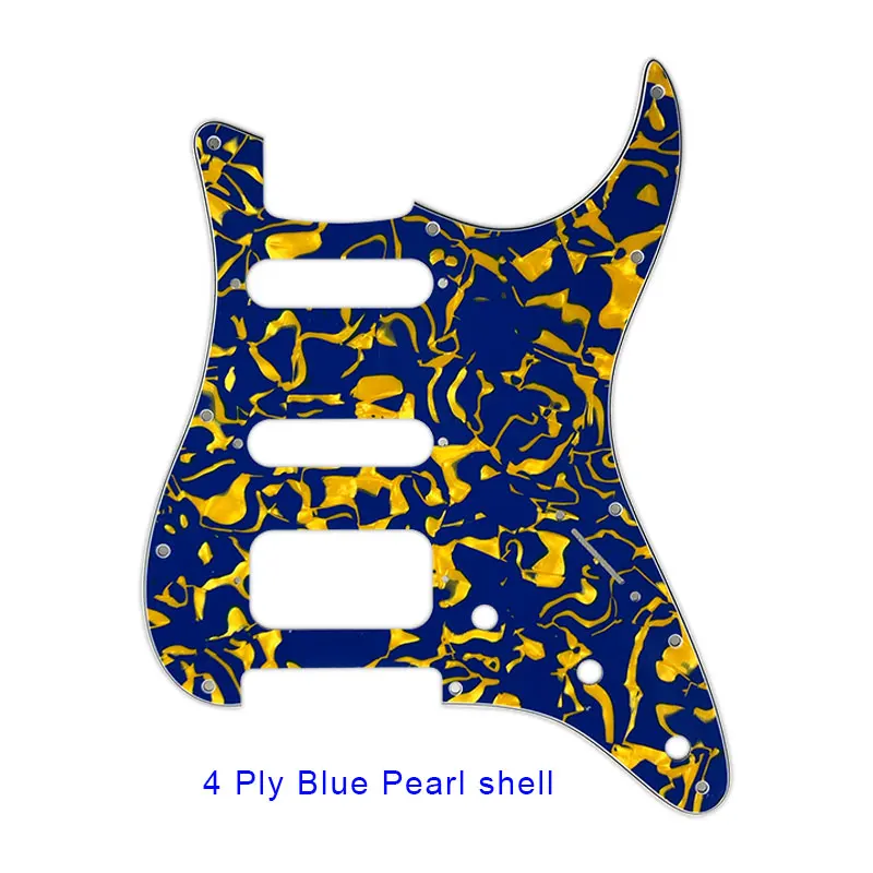blue pearl shell Pleroo аксессуары для гитары 11 винтовое отверстие накладки для Fender Stratocaster США/мексиканский стандарт ST HSS гитары ra царапины пластины - Цвет: blue pearl shell
