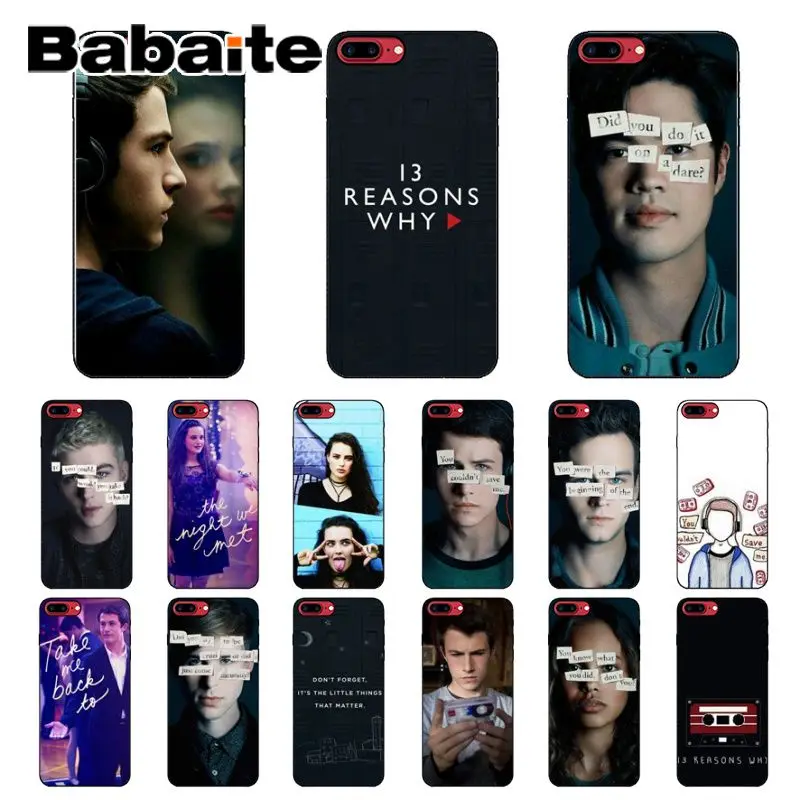 Babaite 13 причин почему на заказ фото мягкий чехол для телефона iPhone 6S 6plus 7plus 8 8Plus X Xs MAX