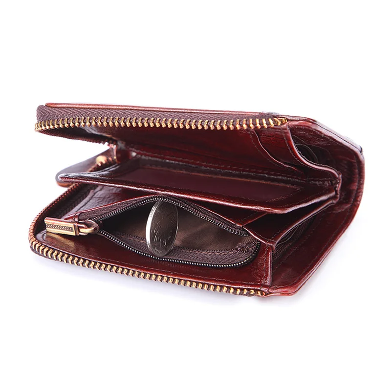 Кошелек мужской из натуральной кожи Модный бумажник воловьей с блокировкой RFID