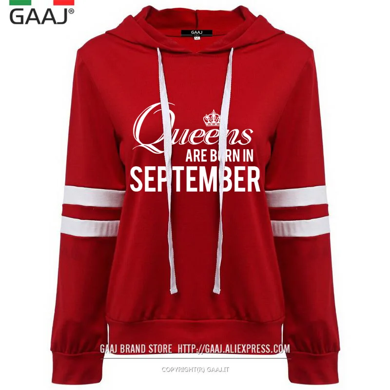 Женские толстовки с капюшоном с надписью «queen s Are Born In October Febuary May», брендовая одежда, повседневная модная толстовка с надписью «queen», спортивный костюм - Цвет: R09