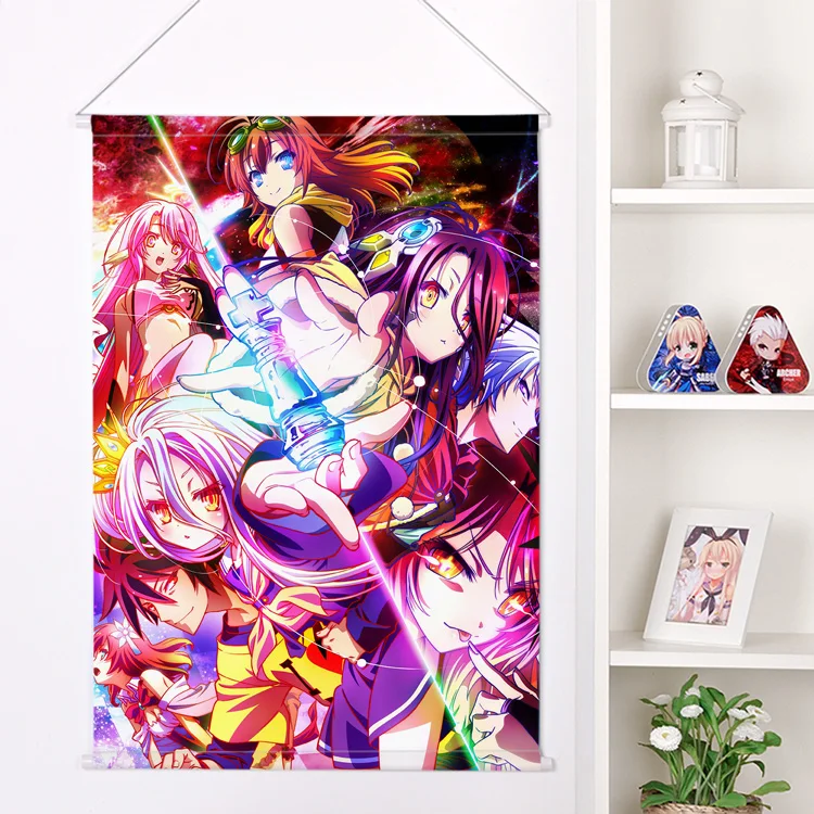 Flat New Japanese Anime Cartoon No Game Life Peach Skin Velvet Wall Scroll Poster Print | Дом и сад