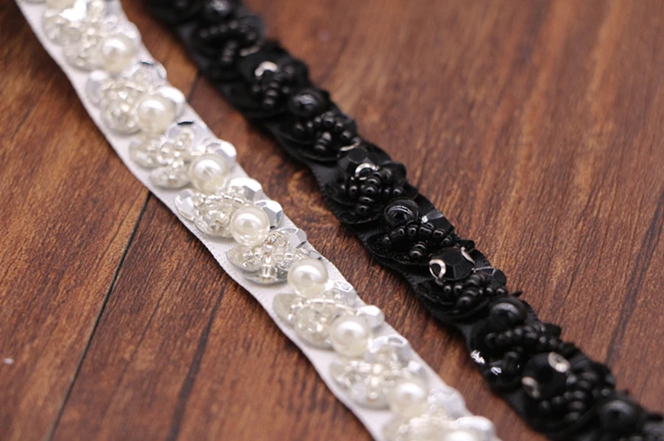 Комбинированная шифоновая тесьма с бисером кружевные украшения аксессуары