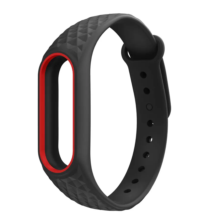Black with Red 3D Красочные Силиконовые наручные mi band 2 ремешок замена ремешок для часов для оригинальной Xiaomi mi Band 2 браслет - Цвет: Black with Red