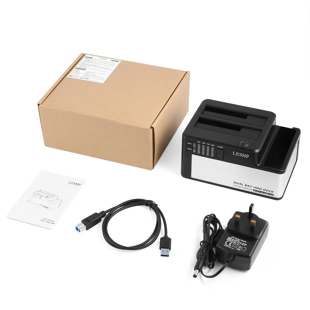 Двойной отсек HDD док-станция USB 3,0 для SATA HDD SSD док-станция с клоном для 2,"& 3,5" SATA HDD& SSD чехол для жесткого диска док-станция