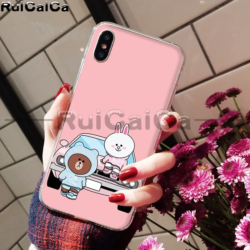 RuiCaiCa Line Friends коричневый Медведь Мягкий ТПУ чехол для телефона для Apple iPhone 8 7 6 6S Plus X XS MAX 5 5S SE XR мобильных телефонов - Цвет: A9