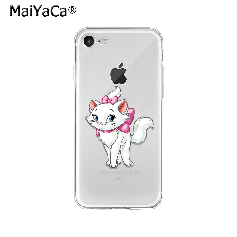 MaiYaCa розовый мультяшный аристократ Marie Cat TPU мягкий чехол для телефона Apple iPhone 8 7 6 6S