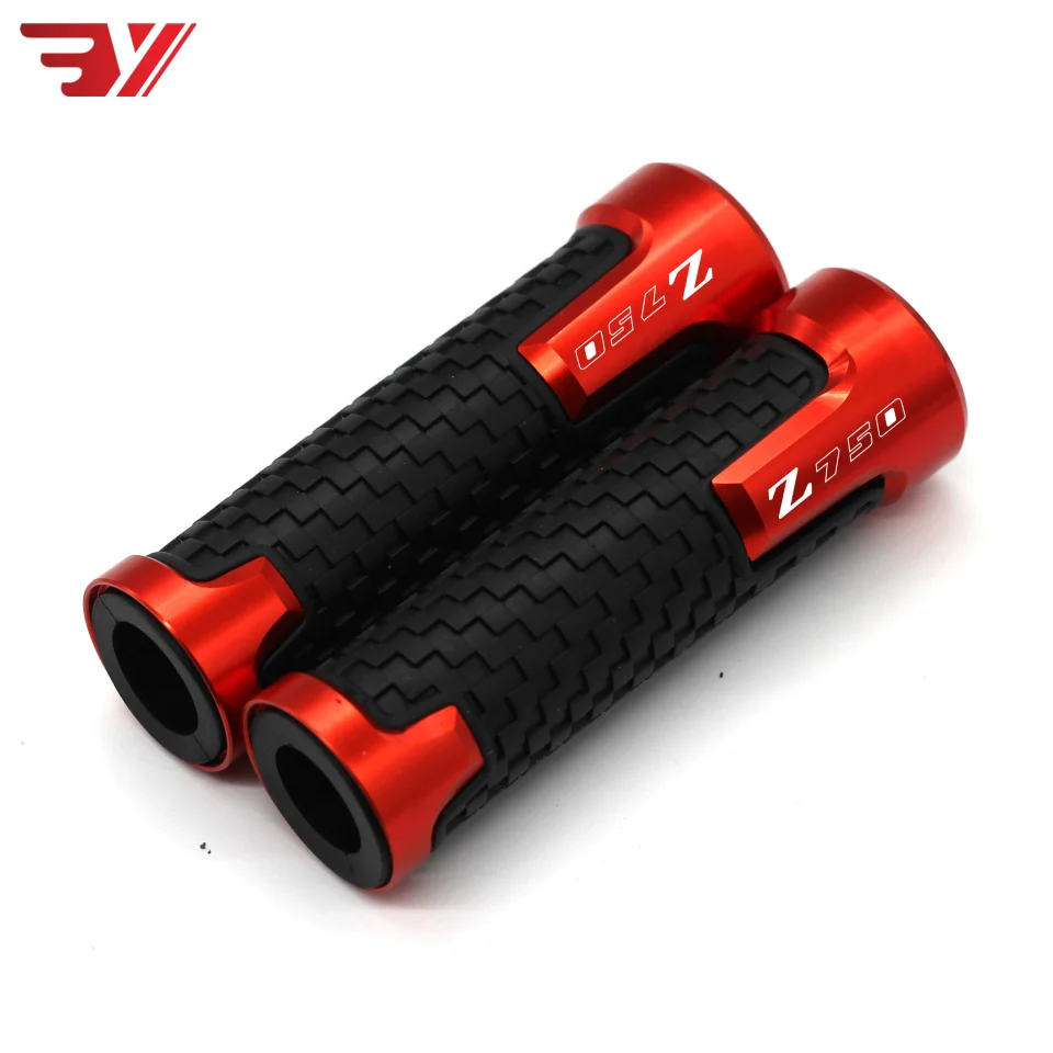 

Motorcycle Accessories CNC Non-slip handlebar grips end scooter handle bar grip 7/8'' 22MM For KAWASAKI Z750 Z 750 Laser logo