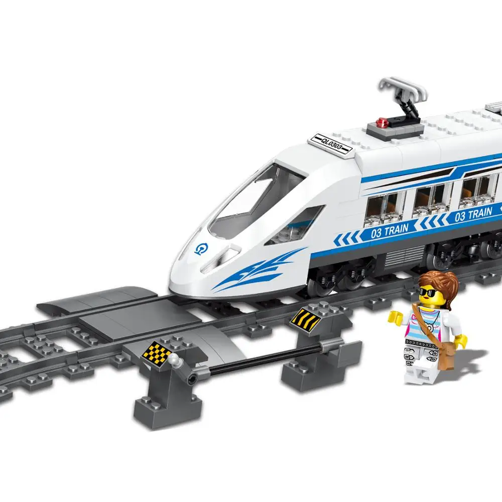 583 шт. детские строительные блоки игрушки совместимые с Legoingly поезд город