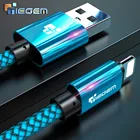 Кабель для быстрой зарядки Tiegem USB Type-C LightingUSB Type-A, 2A, в нейлоновой обметке, 5 цветов
