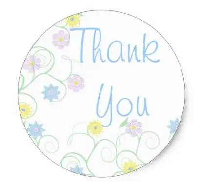 

1.5inch Thank you vine with blooms classic round sticker