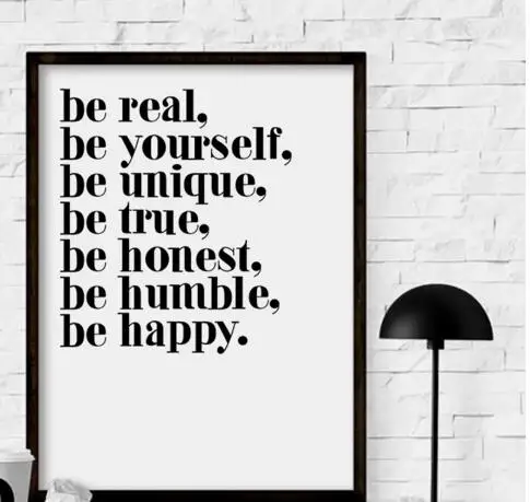 Лидер продаж Картина на холсте с английскими иероглифами слова Цитата Be yourself