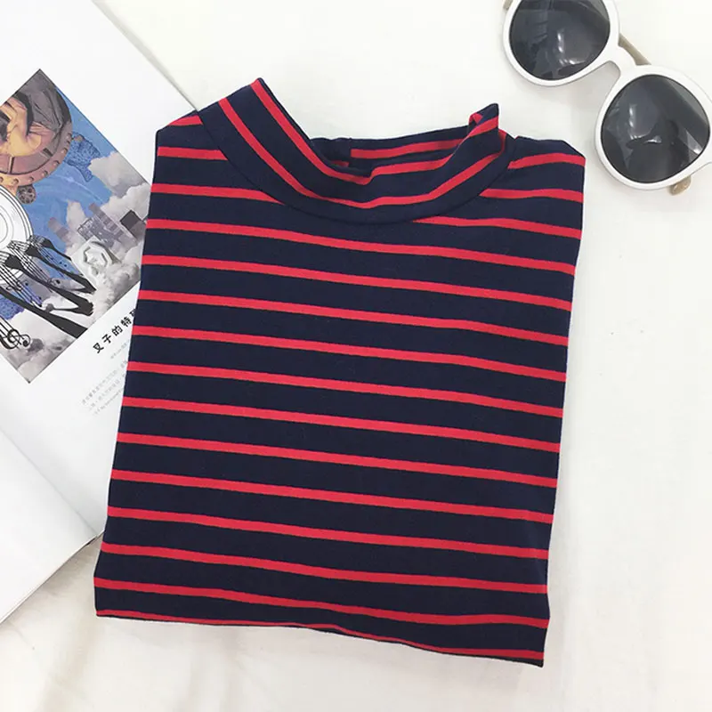 Женские короткие топы 2017 шикарный универсальный классический в полоску тонкий