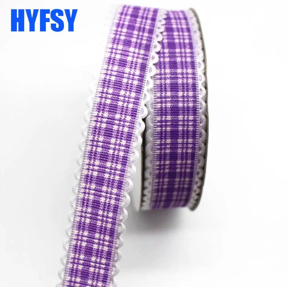 Новинка 1 '25 мм проверенная кружевная лента 20 ярдов/сумка DIY ручной работы Материал Подарочная упаковка головной убор швейная ткань полиэстер смешанный плед - Цвет: 4