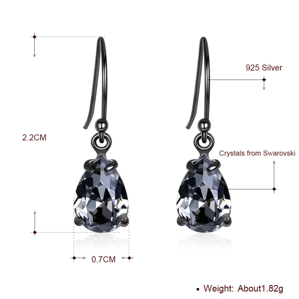 Женские серьги-капли LEKANI из кристаллов Swarovski серьги в ретро-стиле 925 пробы с