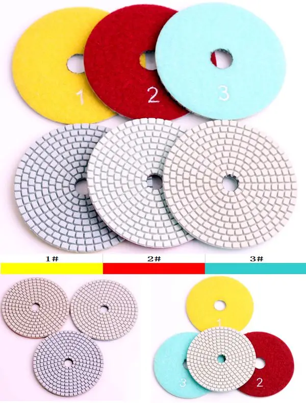 Гибкая алмазная полировальная прокладка для гранита и мрамора 4 дюйма 3 ступени