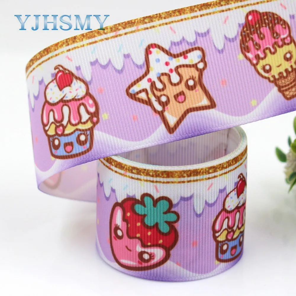 YJHSMY I-19320-641 38 мм 5 ярдов фрукты Термальность с печатным рисунком grosgrain ленты бантом