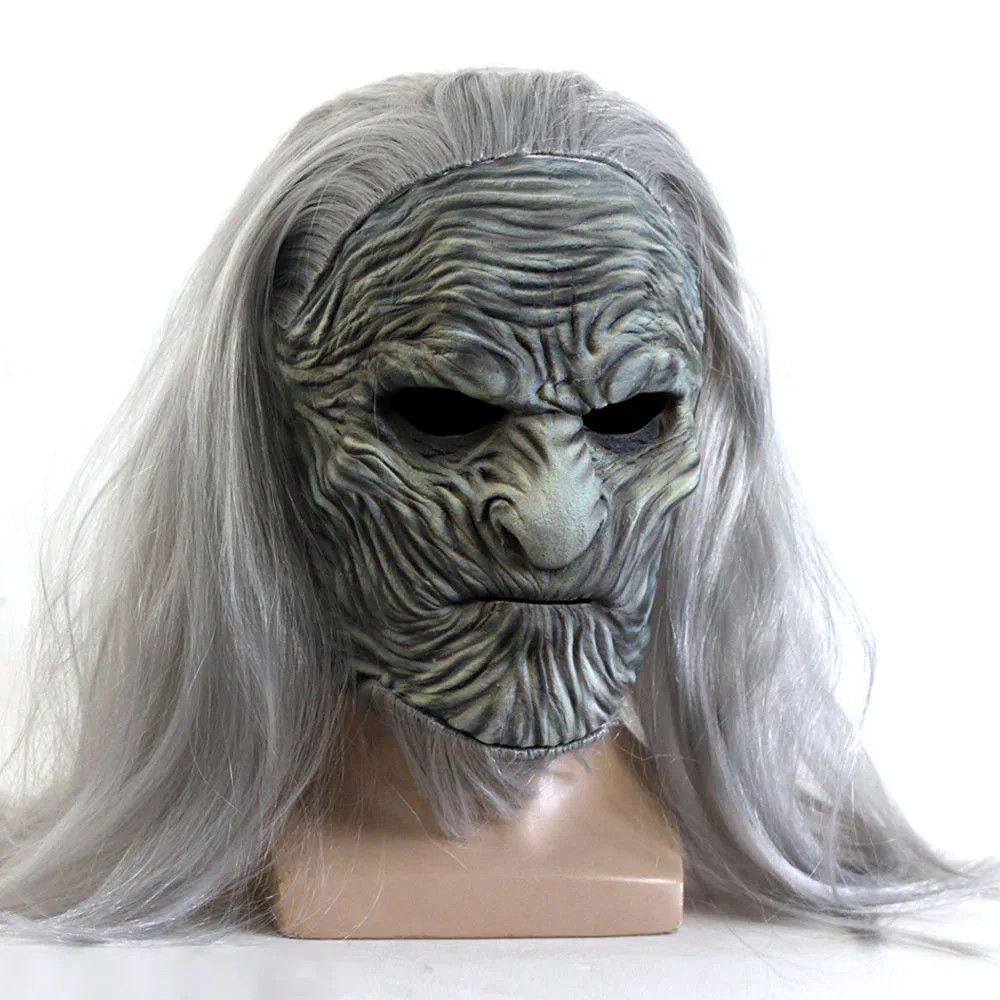 Маска Белые ходунки для косплея Night King Zombie Latex маски вечеринка Хэллоуин реквизит