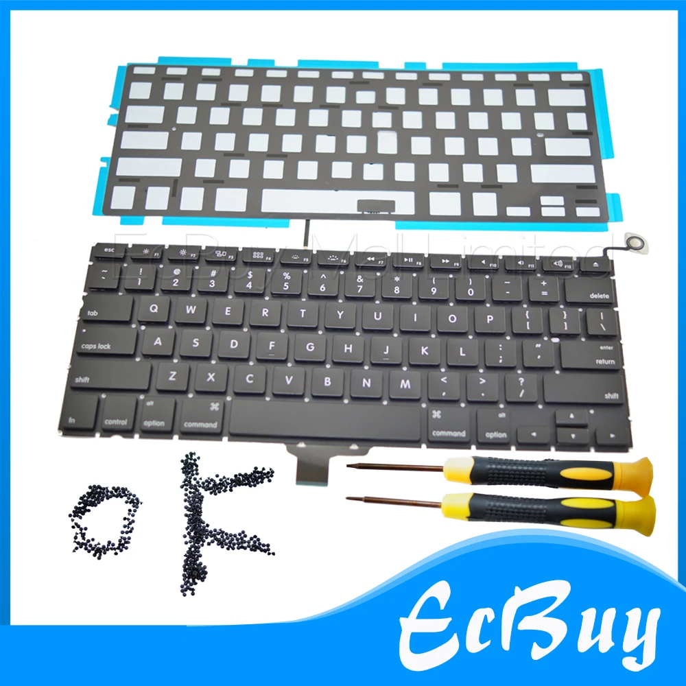 

Brand new For Macbook pro 13.3" A1278 US Keyboard with backlit backlight & Screwdrivers & keyboard screws 2009 -2014 Years