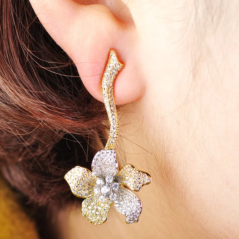 MECHOSEN женское свадебное ожерелье серьги наборы романтических цветов 2 тона