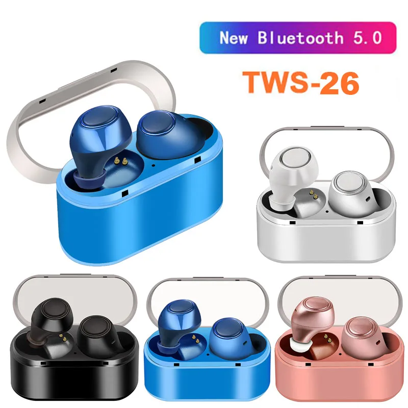 

Новинка TWS26 Bluetooth 5,0 наушники-вкладыши беспроводные наушники стерео наушники-вкладыши Спортивная гарнитура с микрофоном для Xiaomi IOS PK X3T X2T