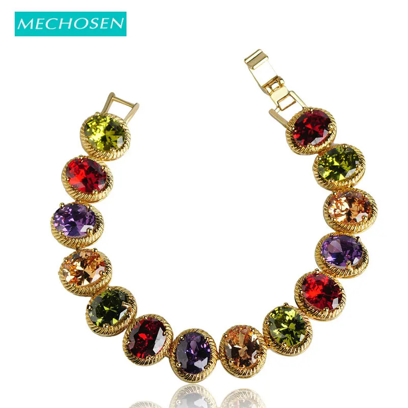 Браслеты MECHOSEN Mona Lisa стильные браслеты с фианитом разноцветные бусины Cooper Pulseras Mujer