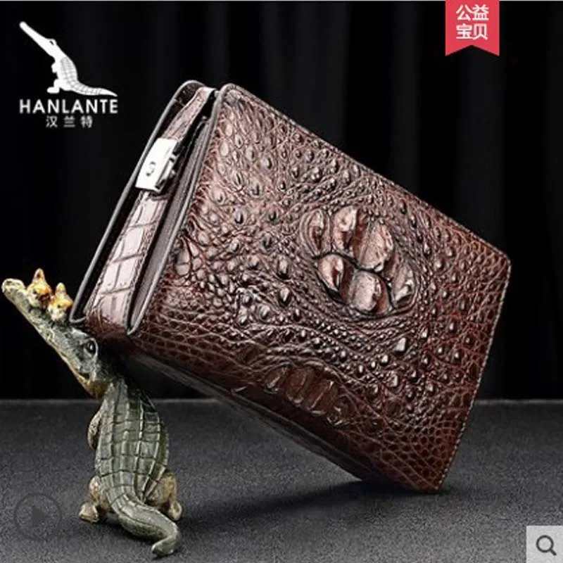 

Hanlante Thailand, сумка из крокодиловой кожи, мужская сумка из натуральной кожи, Большая вместительная сумка, клатч, кошелек, кожаная сумка