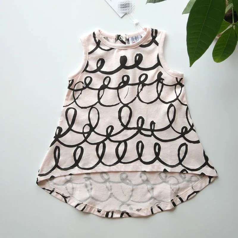 dress EnkeliBB/модная дизайнерская одежда для детей летняя одежда для мальчиков Футболка с принтом для детей, летние топы для малышей, штаны детские топы с волнистым принтом - Цвет: dress