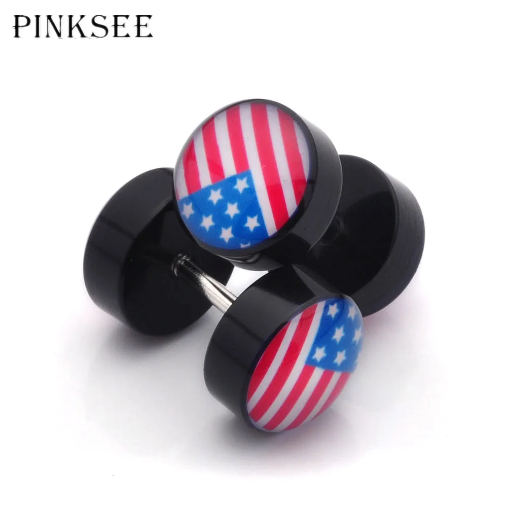 PINKSEE 1 пара панк Акриловые Черные Поддельные женские мужские Плаги для ушей