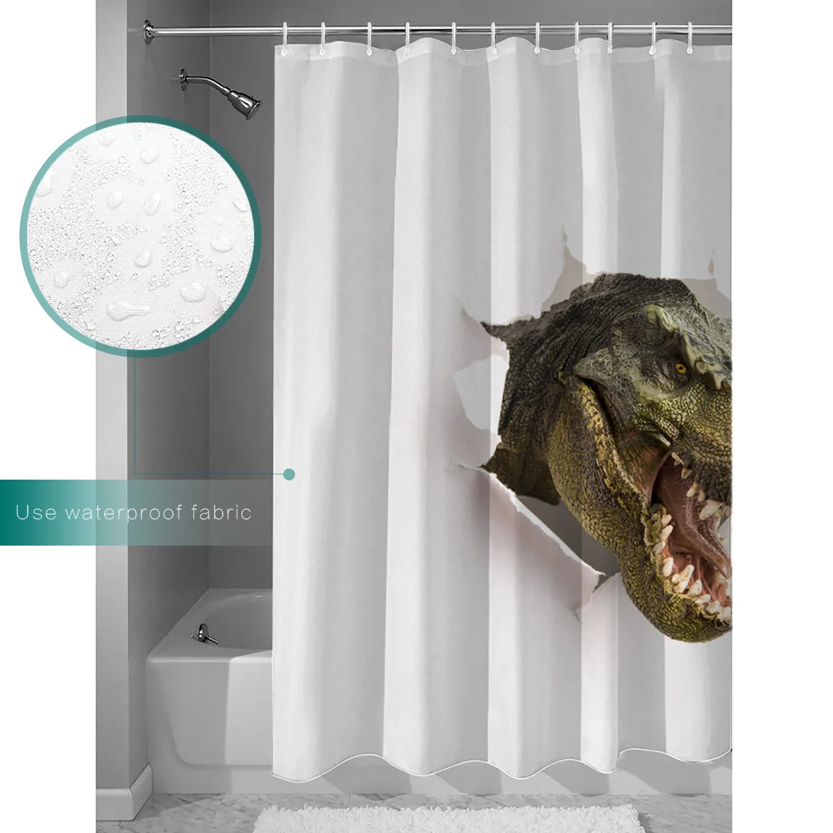 Predator динозавры 3D занавеска для душа s Набор Рождественская с крючками Тиранозавр