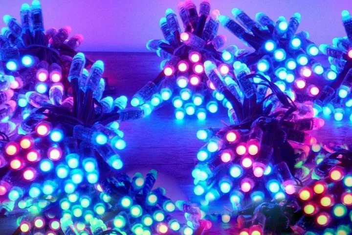 Светодиодные пиксельные модули 100 шт. 5 в пост. Тока 12 мм RGB полноцветные