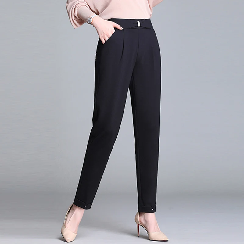 Новинка офисные женские модные штаны костюм брюки свободные повседневные