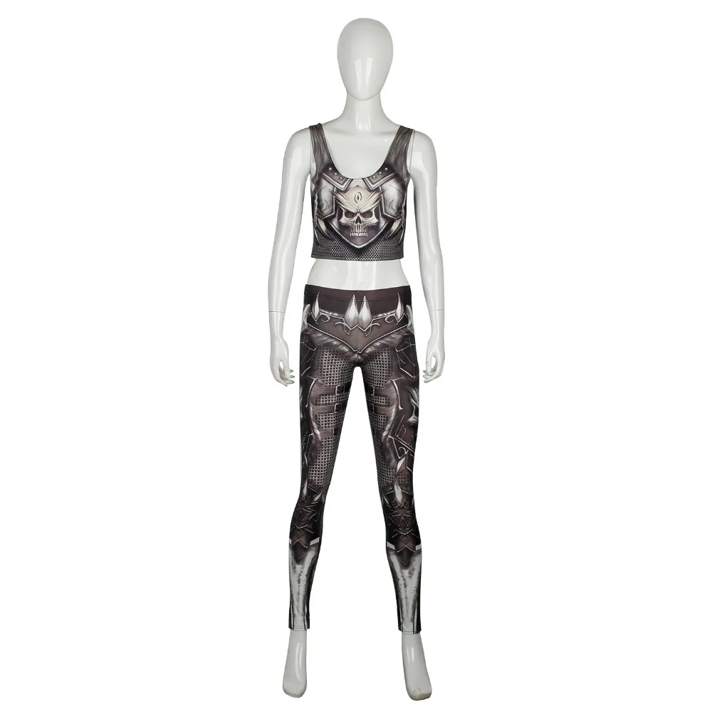 Костюм для косплея Orcish Armor Print фитнеса Женский костюм йоги тренировочный