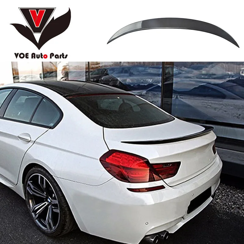 F06 M6 style карбоновое волокно автомобильный Стайлинг задний багажник спойлер для BMW