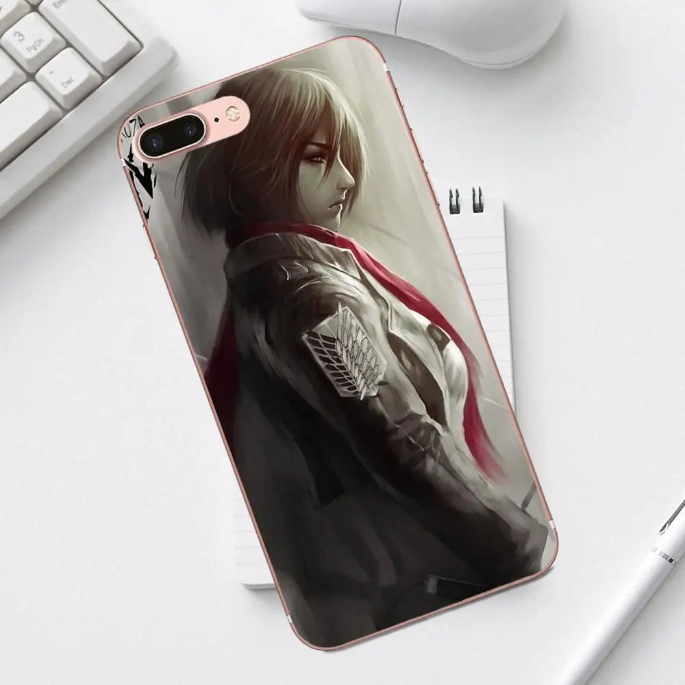 Чехлы из ТПУ для iPhone 4 4S 5 5C SE 6 6S 7 8 Plus X XS Max XR Galaxy A3 A5 J1 J3 J5 J7 2017 атака на титанов Mikasa