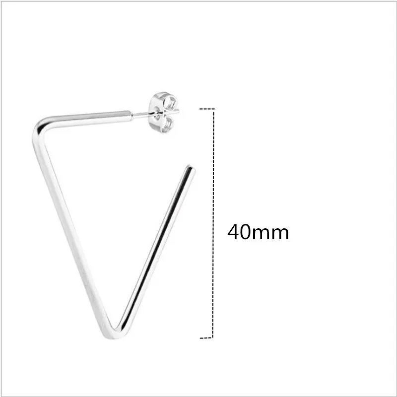 Titanium 316L Stainless Steel Stud Earrings Triangle Shape Vacuum Plating No Fade Allergy Free