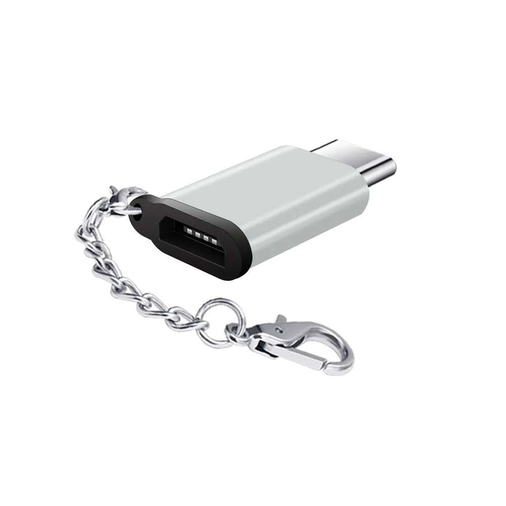 Адаптер Micro USB для TypeC с брелком Female Type C Male Adaptador Tipe зарядки синхронизации данных