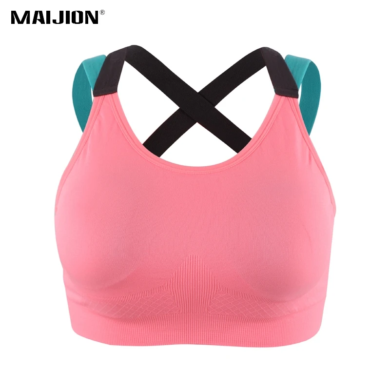 MAIJION сексуальный спортивный пуш ап бюстгальтер для женщин с перекрещивающимися