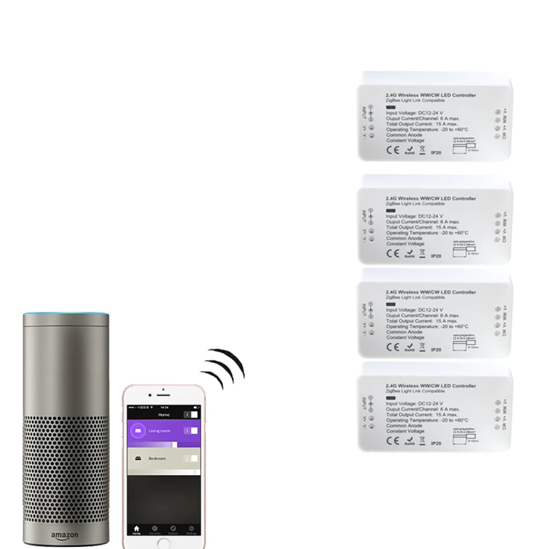 Светодиодная лента WASEDA светильник ZLL link 2 4G Zigbee RGBW контроллер 5050 3528 5630 | Лампы и