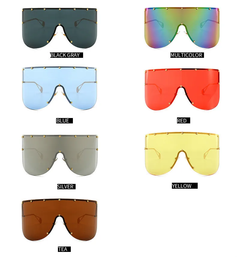 Высокое качество модные негабаритные итальянские солнцезащитные очки для женщин Роскошная маска солнцезащитные очки для женщин клёпаные очки козырек zonnsbril