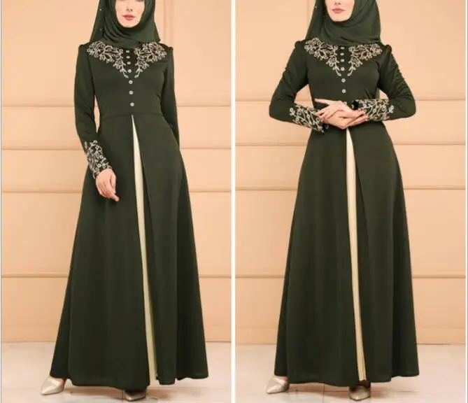 Женское платье-Кафтан Abaya в Дубае элегантное платье с цветочным принтом и