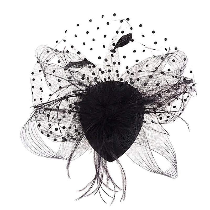Модный женский головной убор шляпа сетчатый цветочный Бант Шпилька для волос