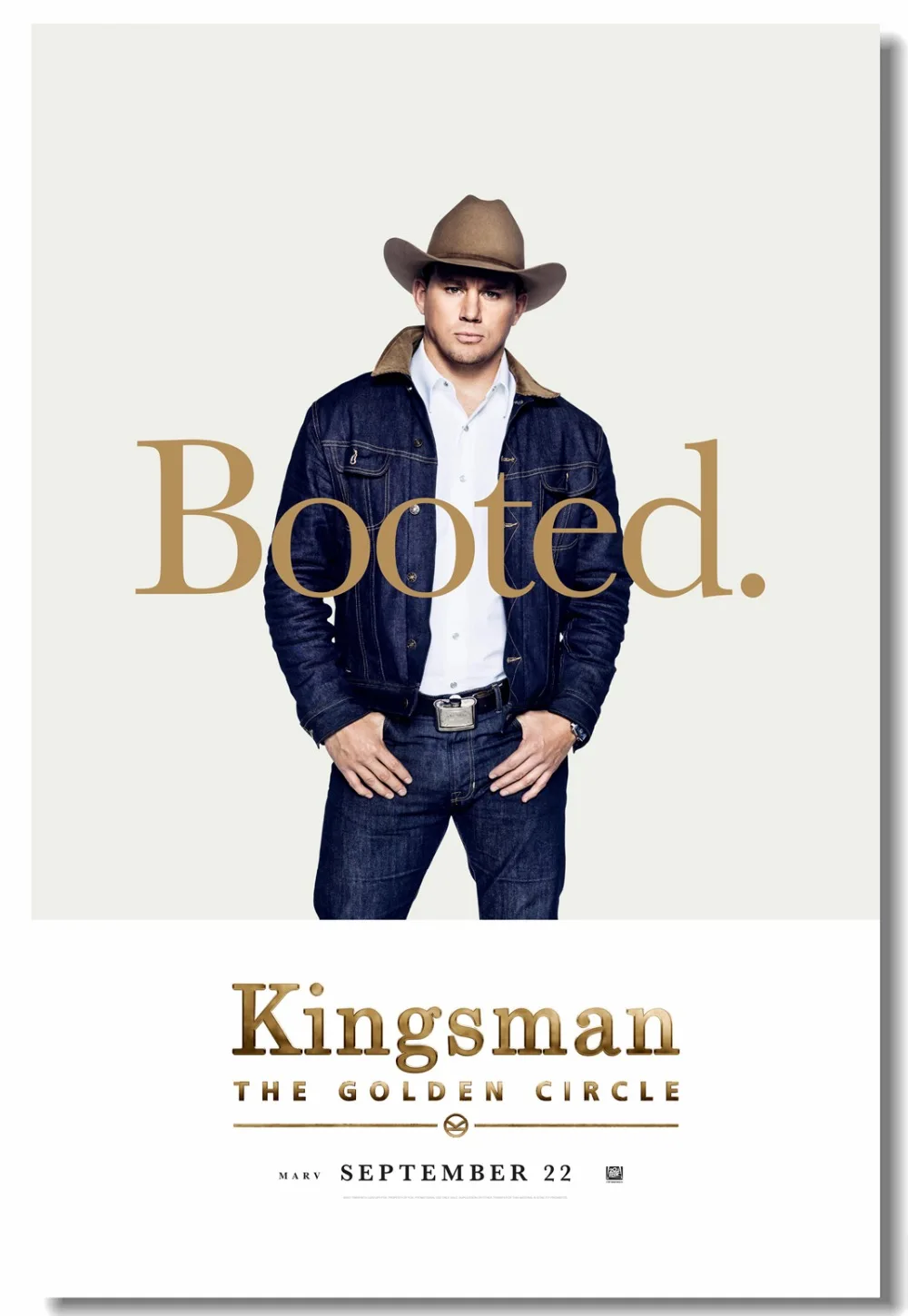 Пользовательские холст настенные наклейки Kingsman золотой круг плакат Channing Tatum Pedro