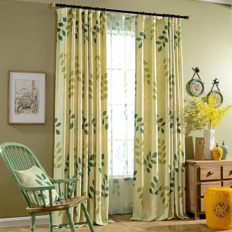 Светонепроницаемые шторы с принтом листьев для гостиной оконные спальни