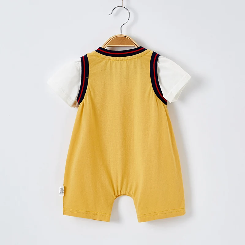 Комбинезоны с короткими рукавами для маленьких мальчиков летняя детская одежда
