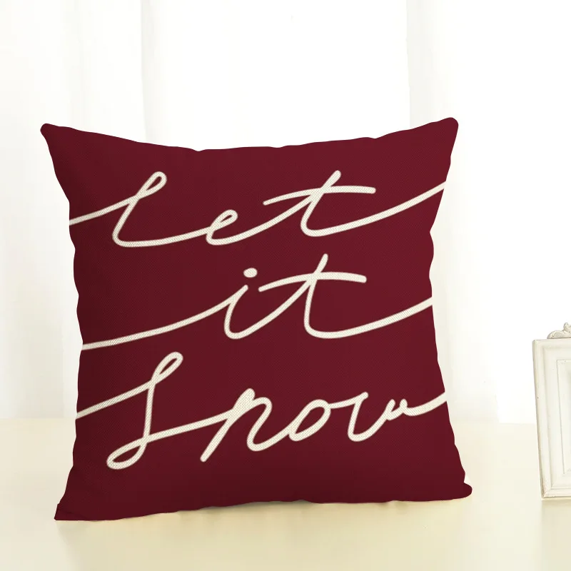 New Year Christmas Decorations For Home Ornaments Navidad Natal Frozen Decorative Word Gift Cushion Cover | Дом и сад