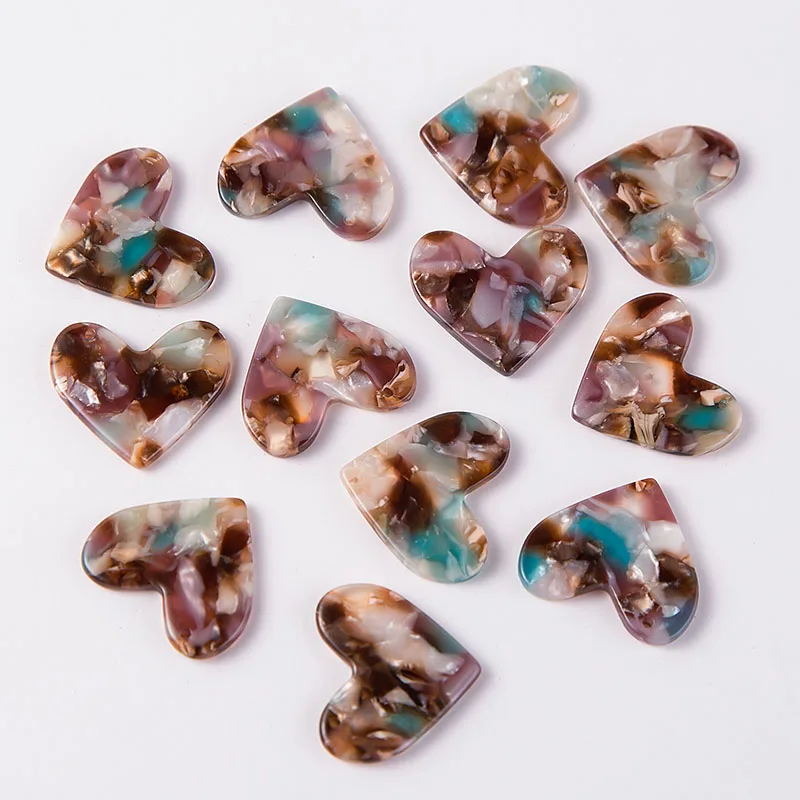 CSX-16 Heart Acetate Cabochon Gems For Native American Beaded Earring with a holes 23x20MM 30PCS/LOT am TAIDIAN - Цвет: CSX-16