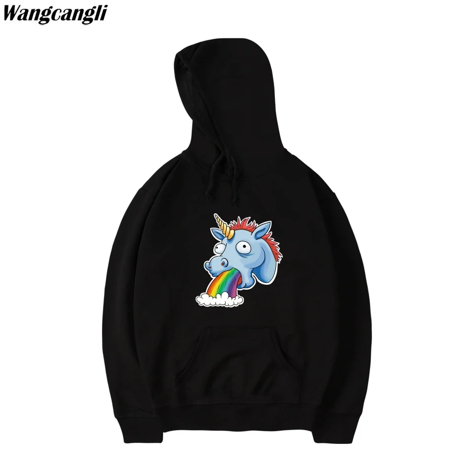 Толстовка с капюшоном и принтом единорога Осень зима|women sweatshirt|women sweatshirt brandwomen