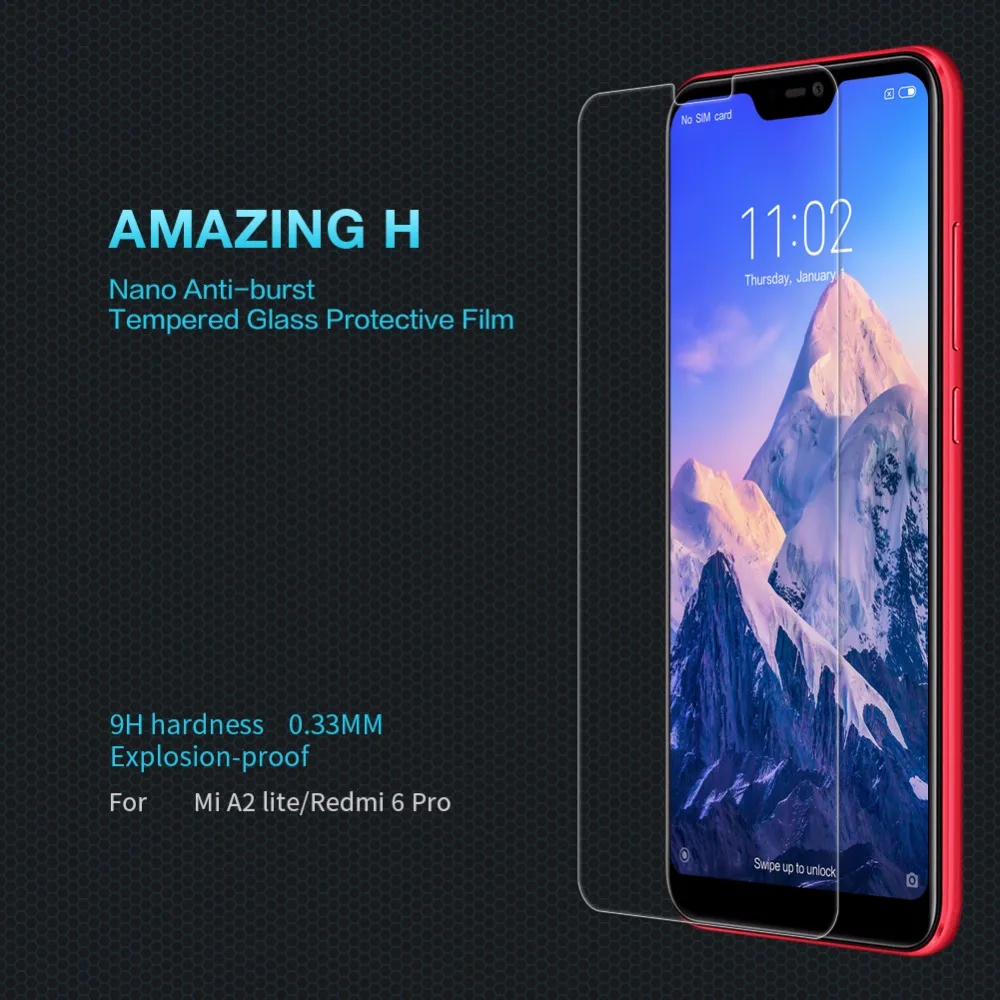 Защитная пленка из закаленного стекла для Xiaomi mi A2 Lite (mi Lite) NILLKIN Amazing Nanometer Anti